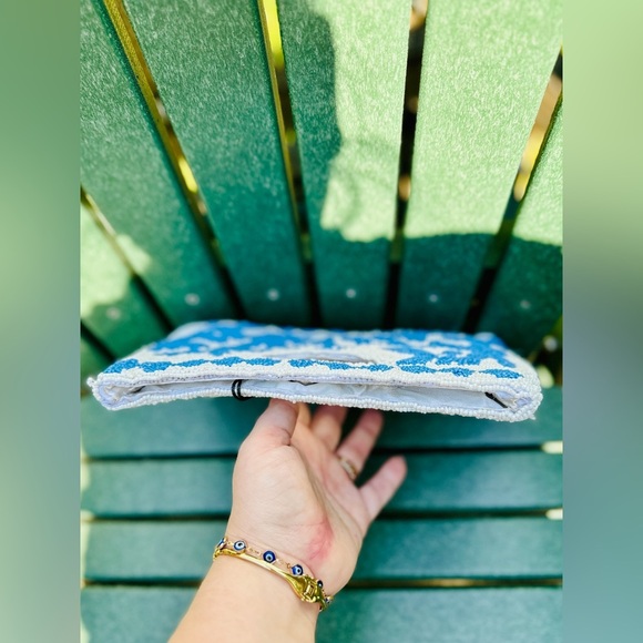 Viral TJMaxx/Marshalls Beaded Bag 🌊 Sincerely Jules Blue Beaded Clutch – NWT! - Picture 6 of 7